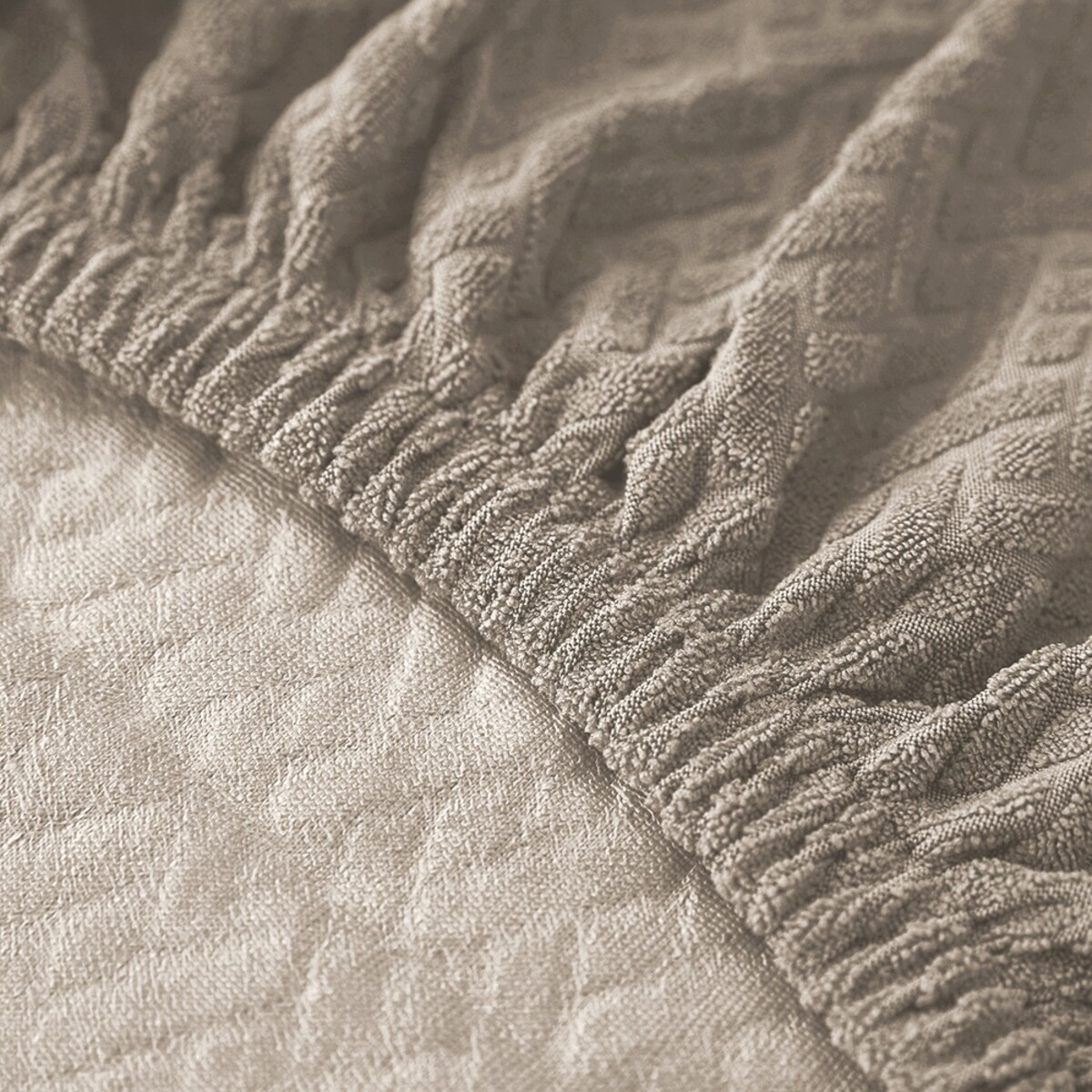 POKROWIEC NA SIEDZISKO 40x40cm SZARY BEŻ ŻAKARD ELASTYCZNY [60-Z1-SZB]