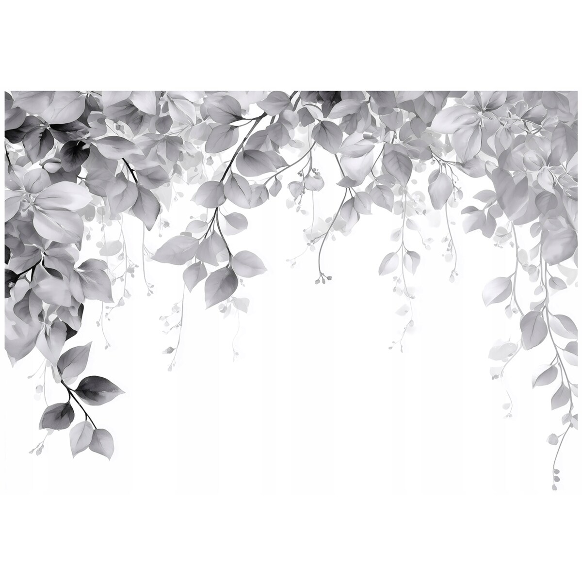 Fototapeta Do Sypialni Salonu Na Flizelinie Liście Abstrakcja Szary 400x280