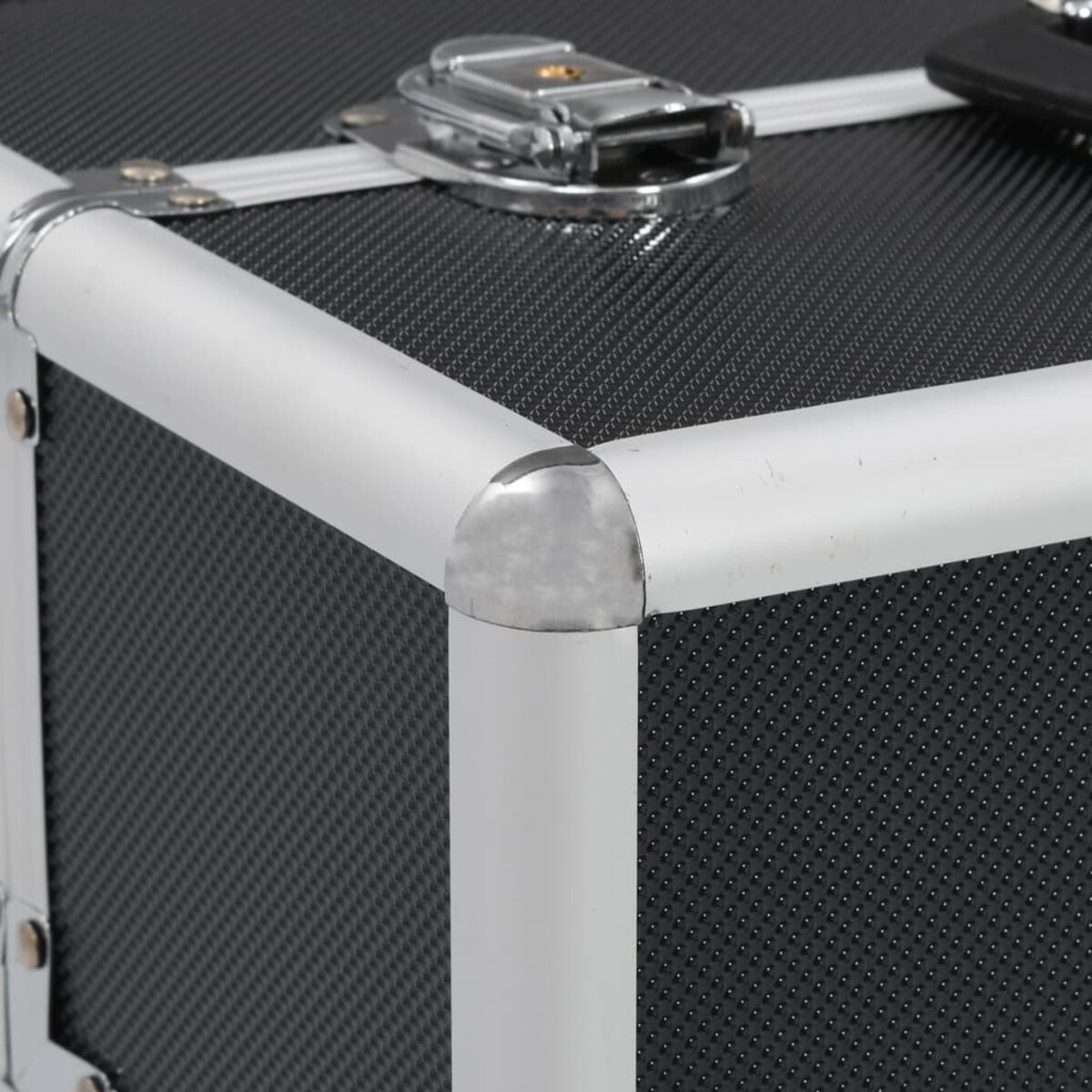 vidaXL Kuferek na kosmetyki, 37 x 24 x 35 cm, czarny, aluminiowy