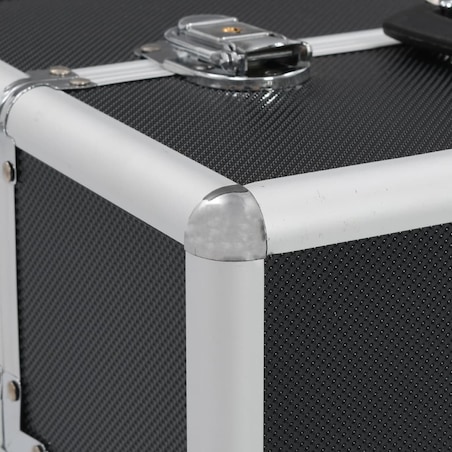 vidaXL Kuferek na kosmetyki, 37 x 24 x 35 cm, czarny, aluminiowy