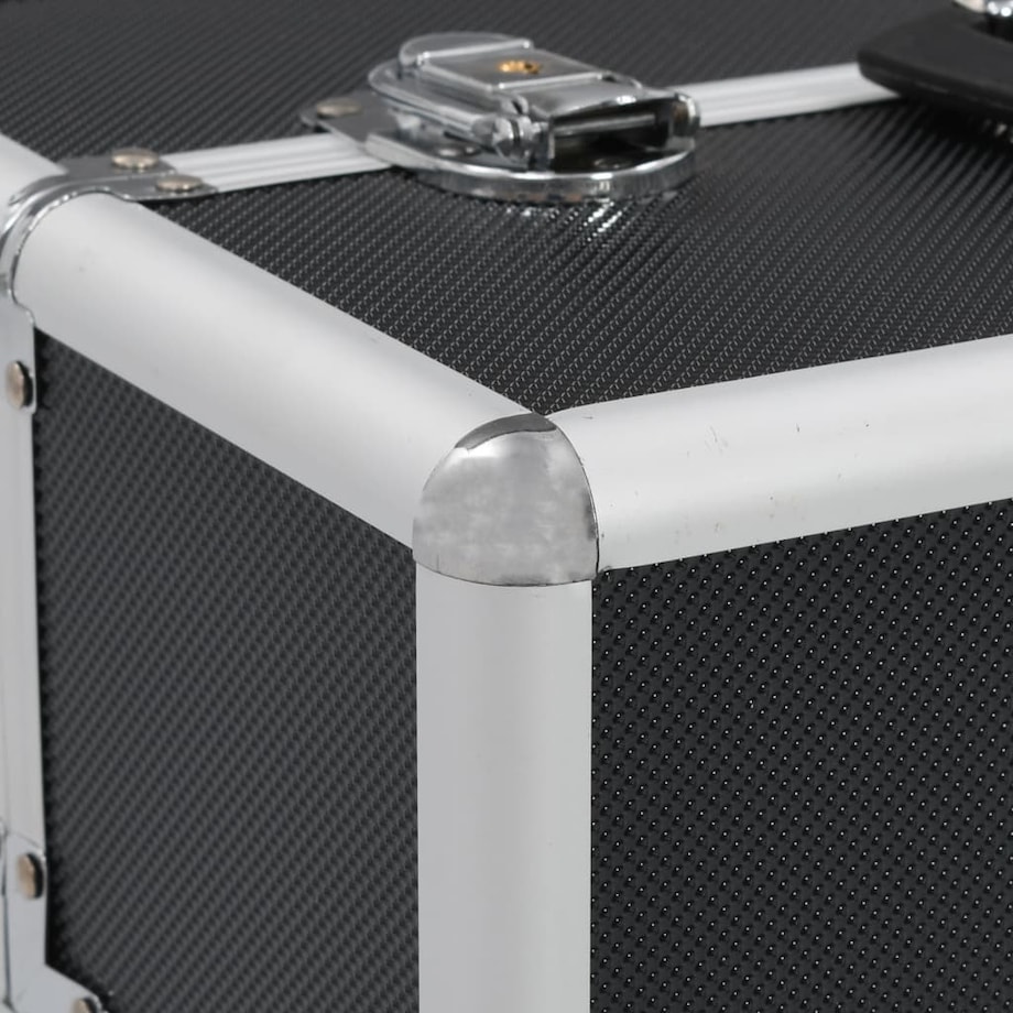 vidaXL Kuferek na kosmetyki, 37 x 24 x 35 cm, czarny, aluminiowy