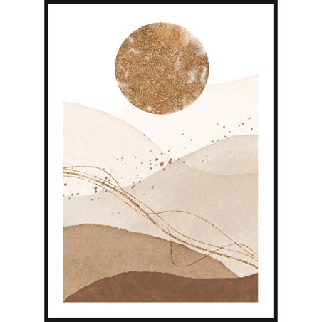 Poster Story, Plakat, Obraz - Złote Słońce nad Górami, wymiary 42 x 60 cm