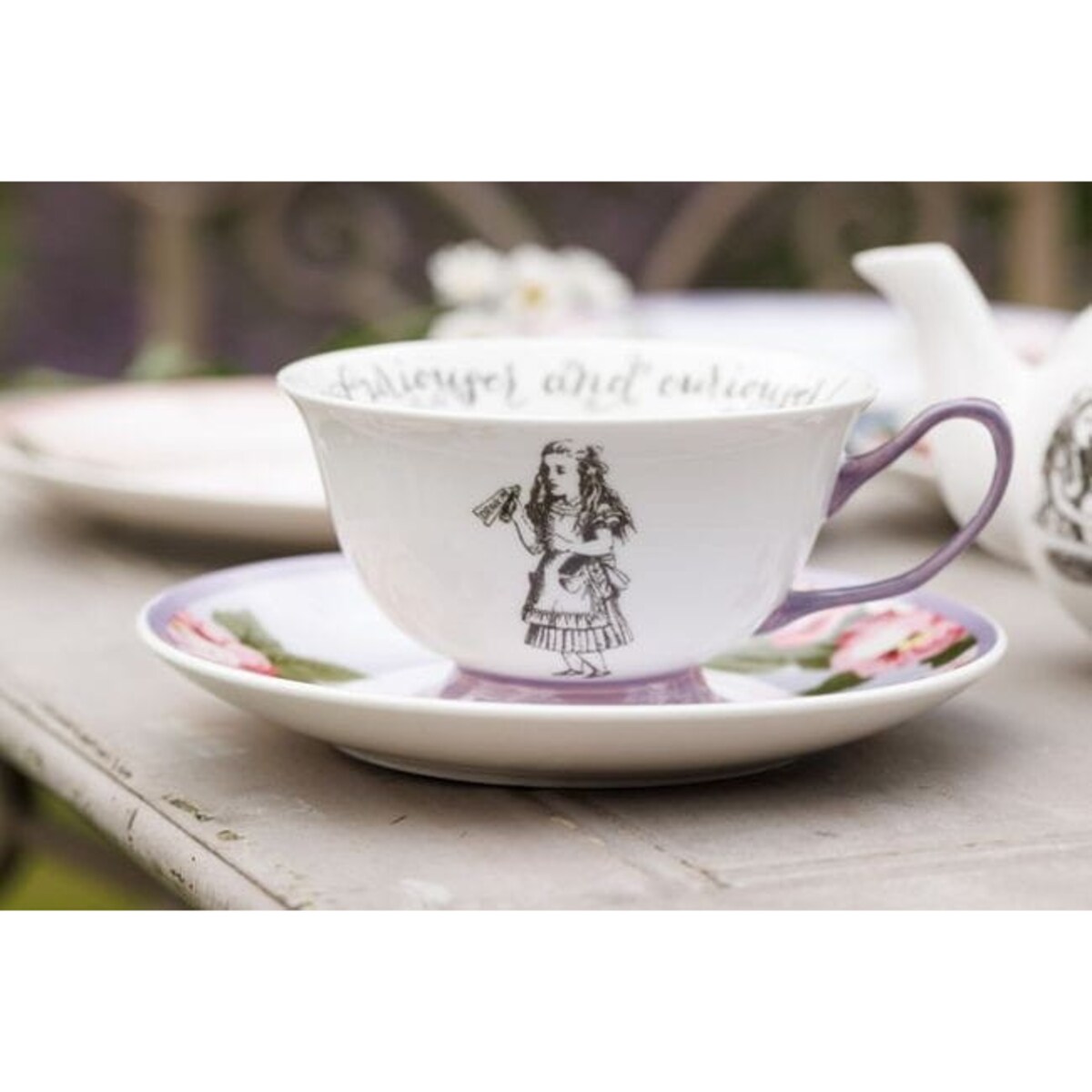 Alicja w Krainie Czarów Filiżanka i Spodek Porcelanowe 140 ml