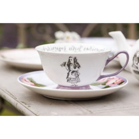 Alicja w Krainie Czarów Filiżanka i Spodek Porcelanowe 140 ml