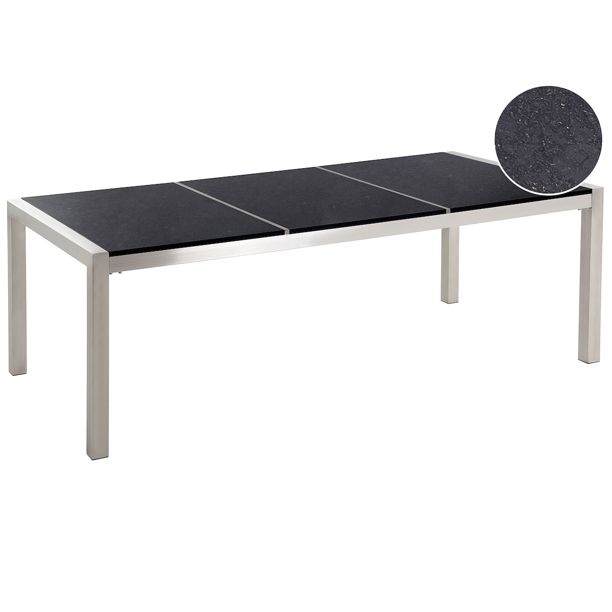 Stół ogrodowy GROSSETO 220 cm 100 cm Granit Polerowany Czarny