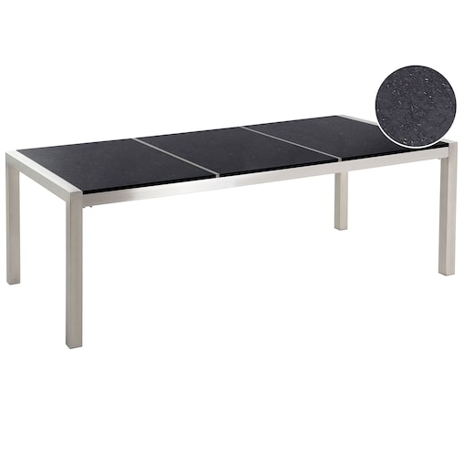 Stół ogrodowy GROSSETO 220 cm 100 cm Granit Polerowany Czarny