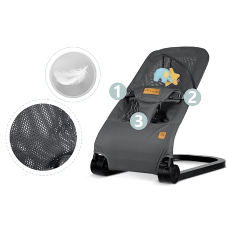 Leżaczek bujany z zabawkami składany bujaczek kołyska Nukido