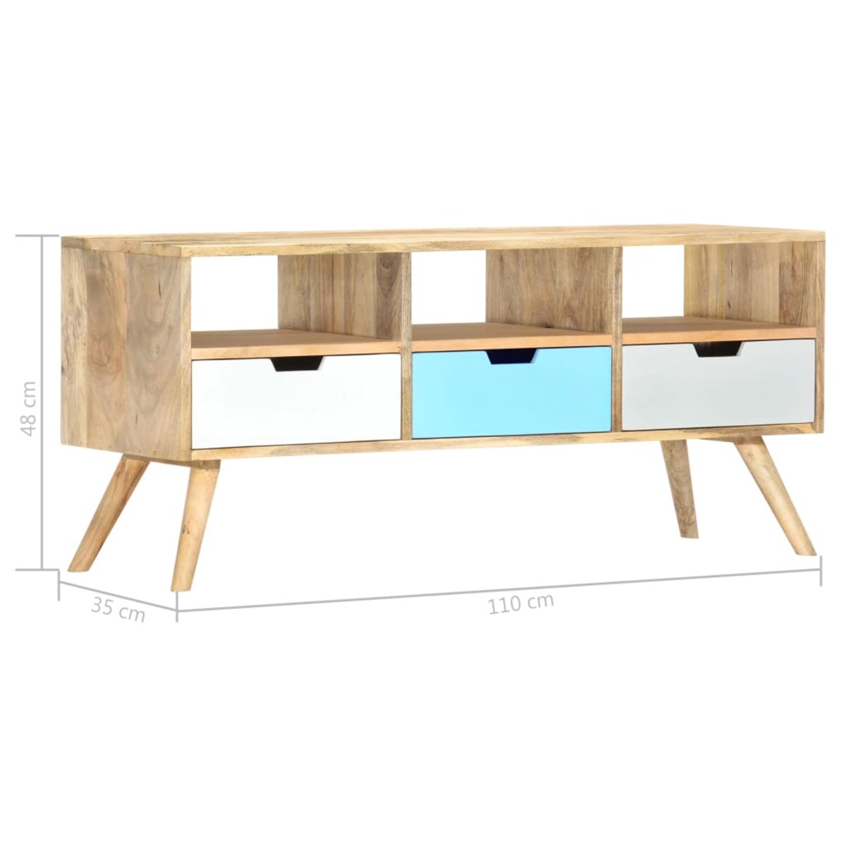 vidaXL Szafka pod TV, 110 x 35 x 48 cm, lite drewno mango