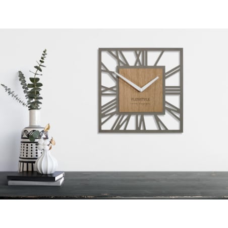 Zegar ścienny Loft Piccolo Kwadratowy dębowy 30cm