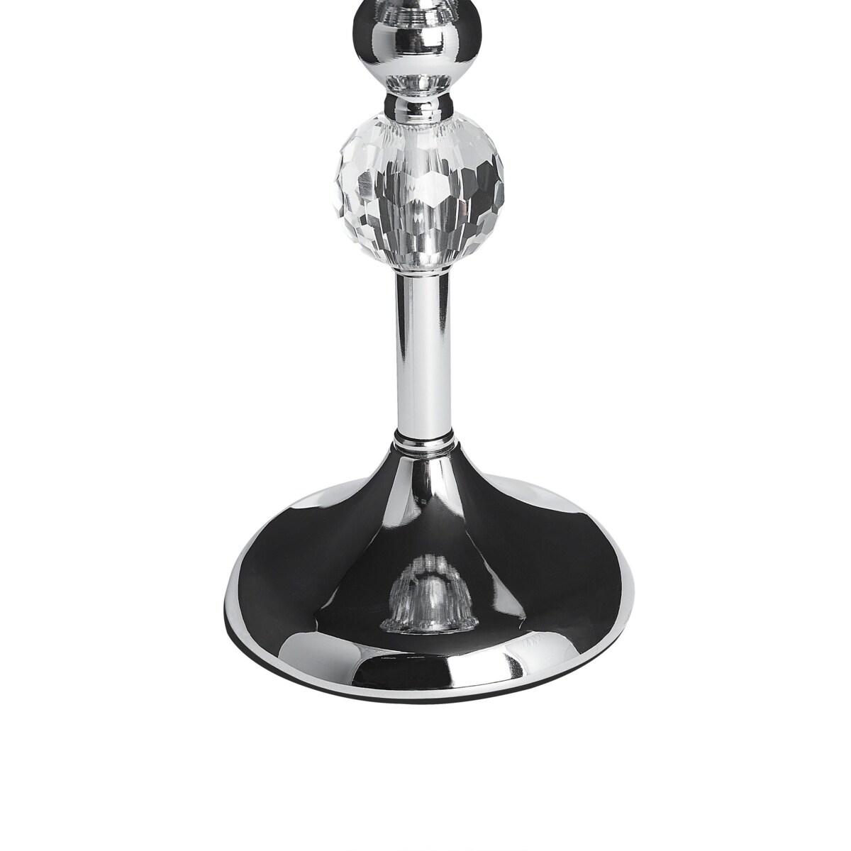 Świecznik szklany 33 cm srebrny AVORD