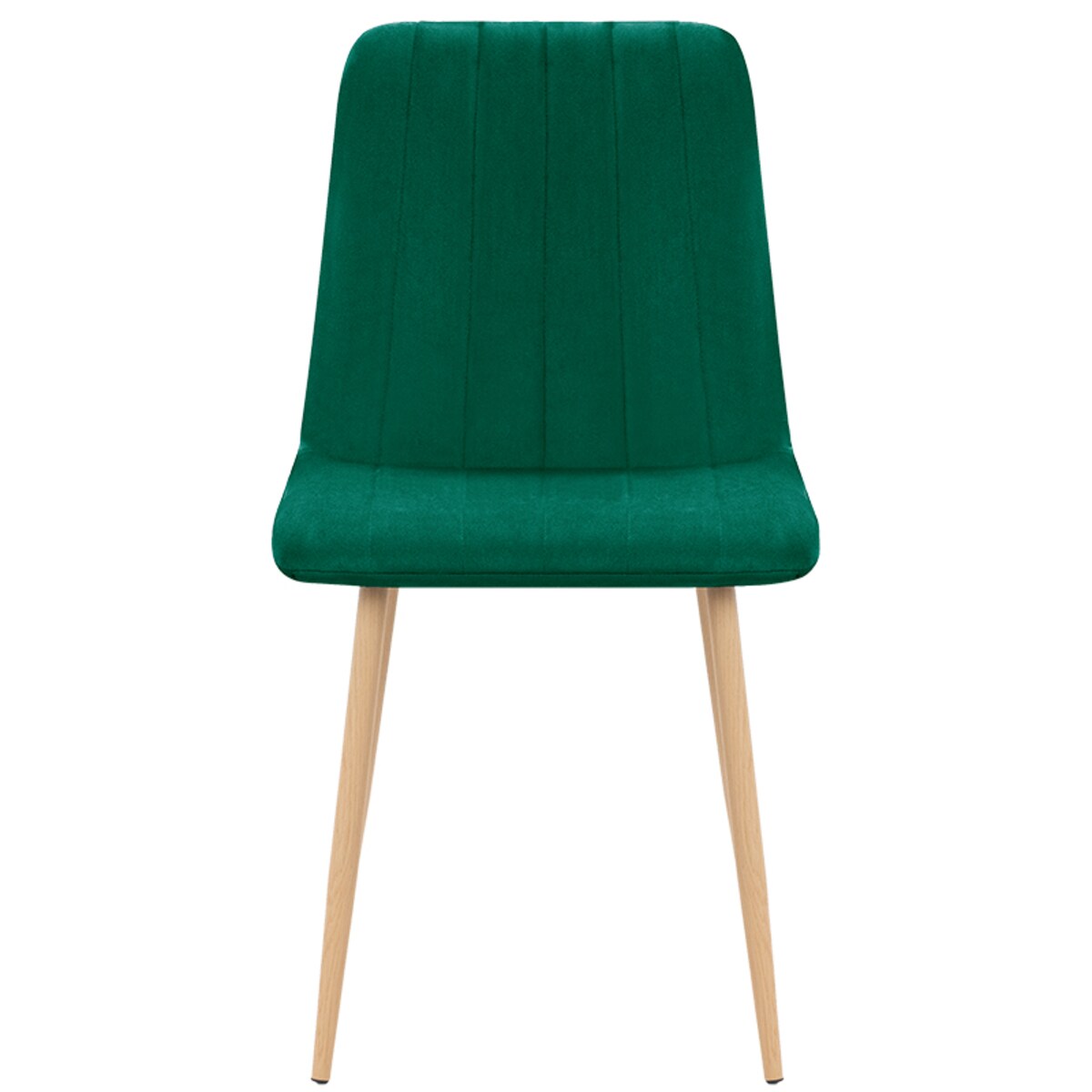 Krzesło tapicerowane do salonu jadalni welurowe zielone pikowane