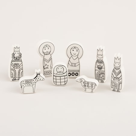 Figurki do szopki boże narodzenie, święta, świąteczne, biały, 3x2x8 cm