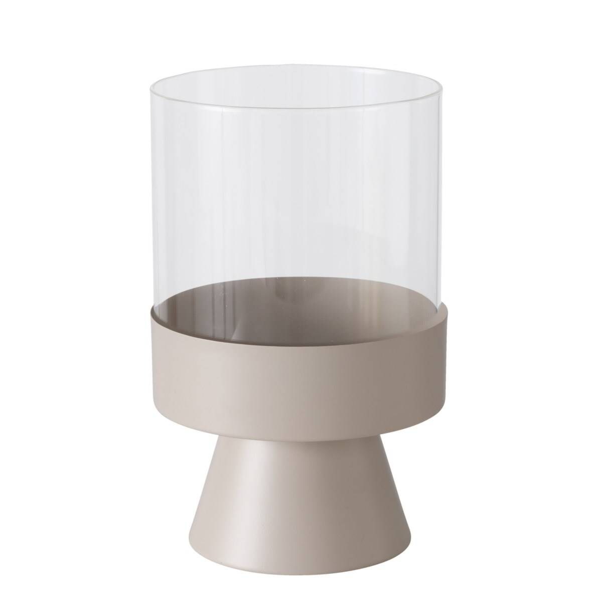 Świeczniki szklane Pallas, metalowa nóżka, 2 sztuki