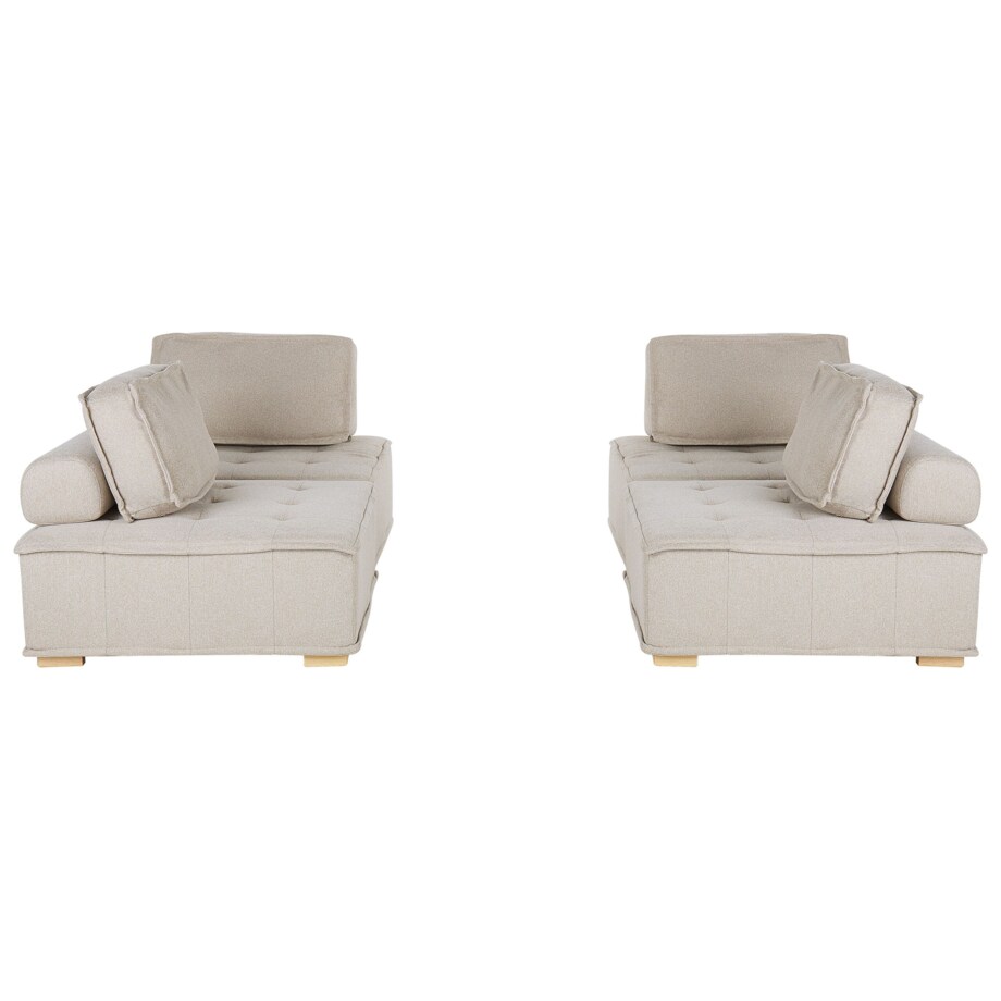 Modułowy komplet wypoczynkowy 4-osobowy beżowy TIBRO