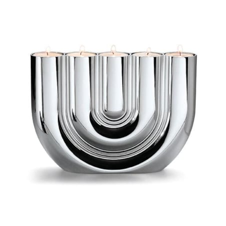 Świecznik na tealight - chrom połysk, 15 cm