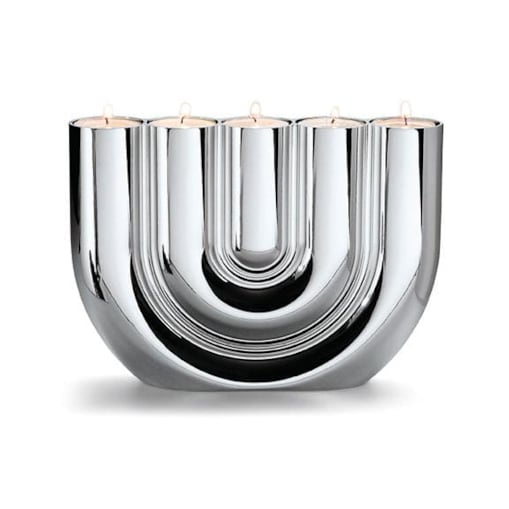 Świecznik na tealight - chrom połysk, 15 cm