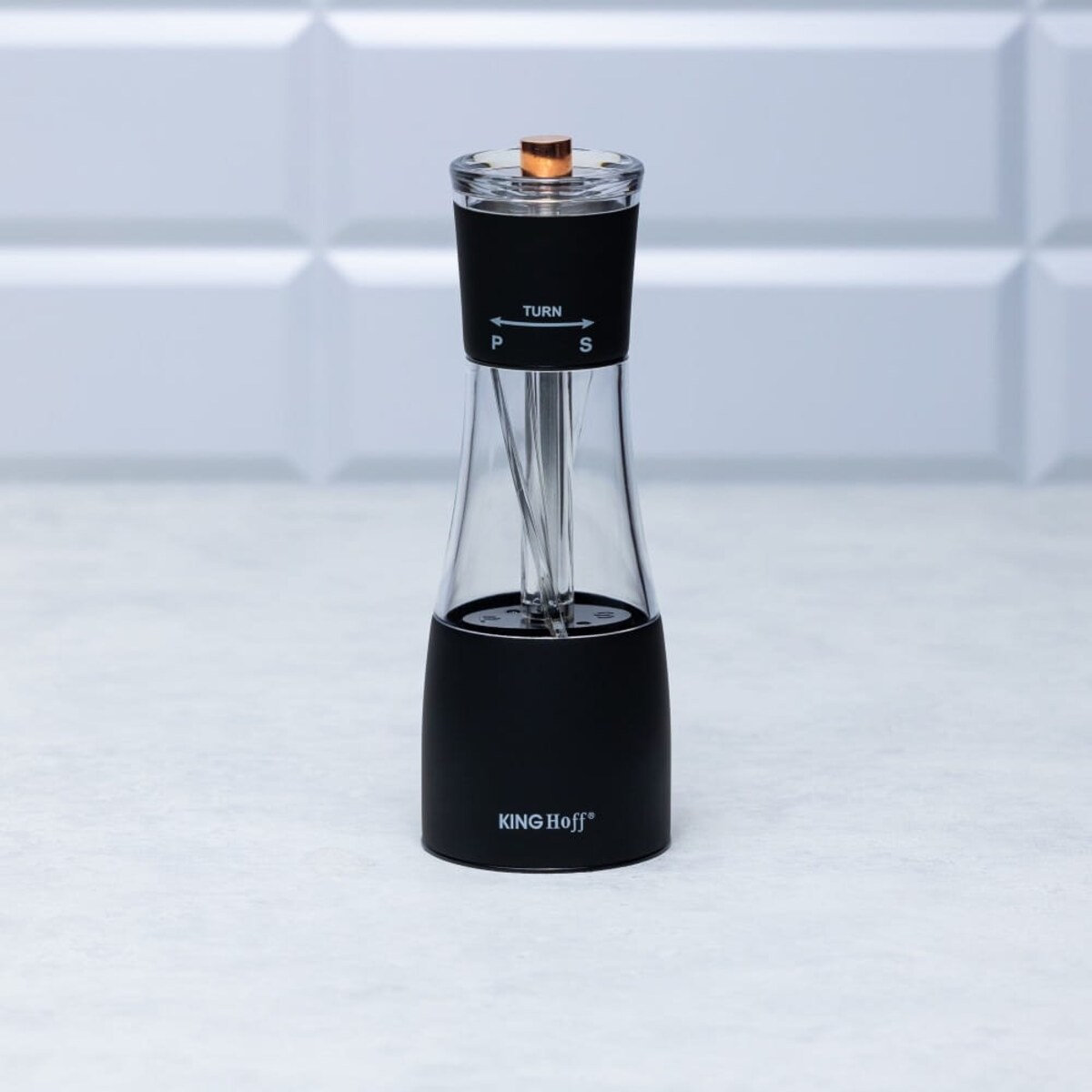 Młynek do soli i pieprzu 2 w 1 czarny KINGHOFF Duet