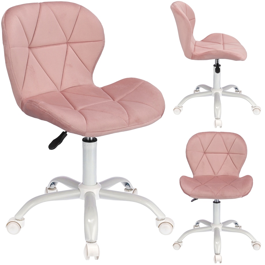 Krzesło obrotowe biurowe ENDO welur różowe