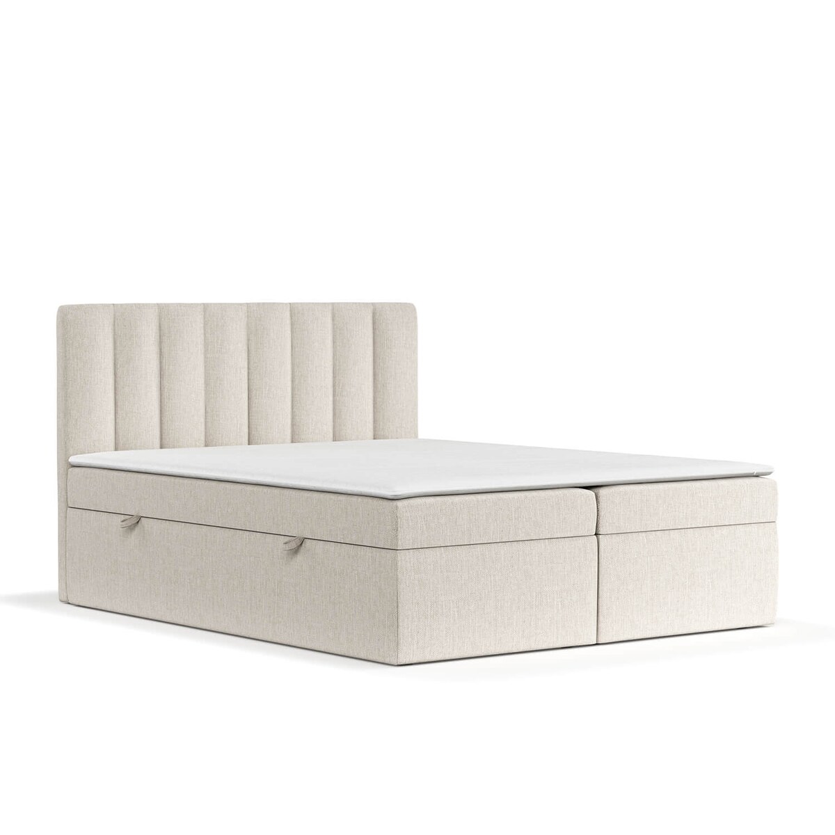 Łóżko tapicerowane AMARO 160x200 z pojemnikiem, Beż, tkanina Alta 02