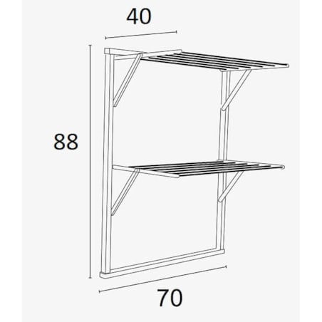 ARREDAMENTI KLAUS Suszarka na pranie na kaloryfer - 89 x 68 cm, Biały