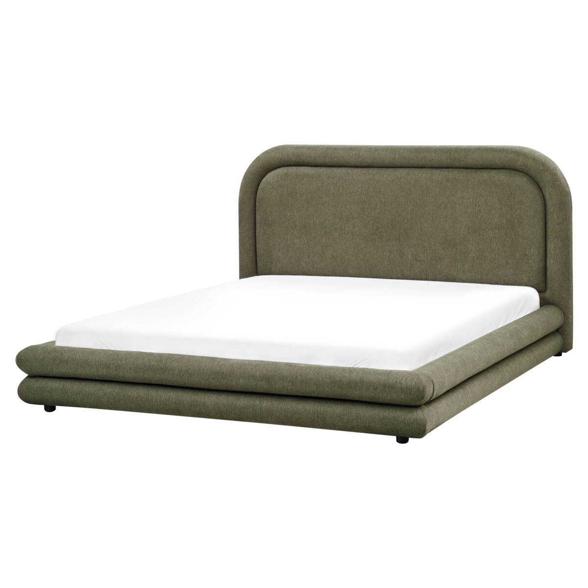 Łóżko Len syntetyczny LAVARDENS 160 x 200 cm Ciemnozielony