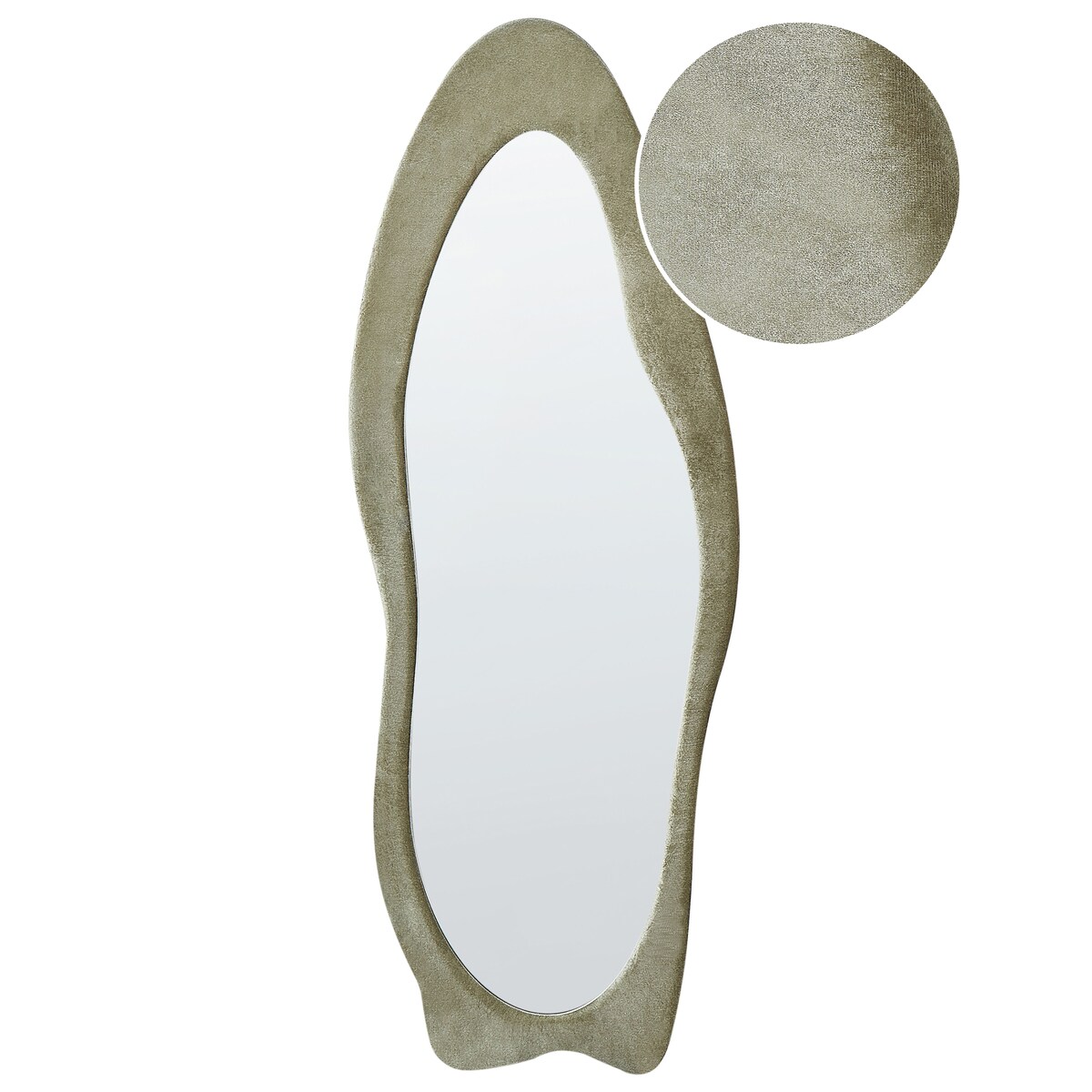 Lustro ścienne REIGNY 57 cm 160 cm Welur Oliwkowy