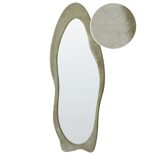 Lustro ścienne REIGNY 57 cm 160 cm Welur Oliwkowy