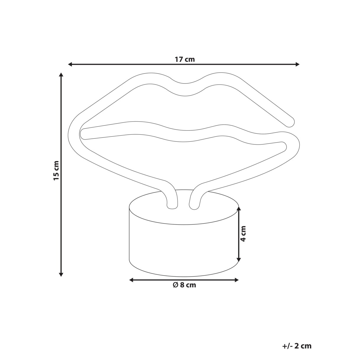 Neon LED usta różowy FLORA