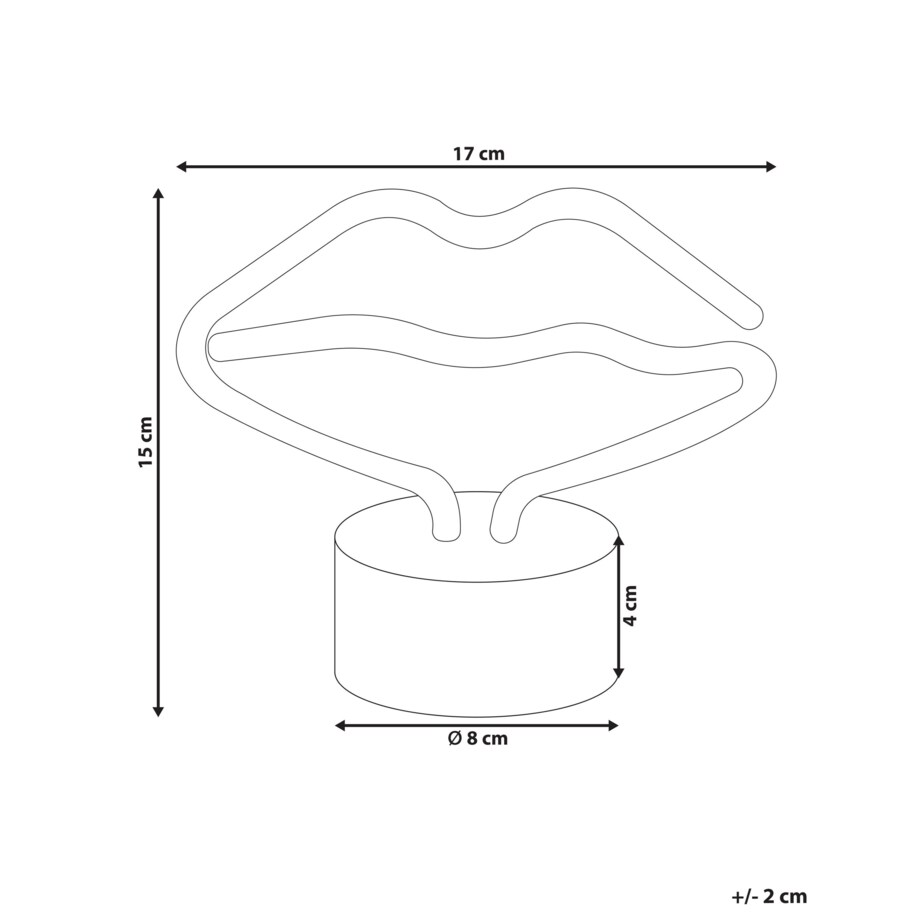 Neon LED usta różowy FLORA