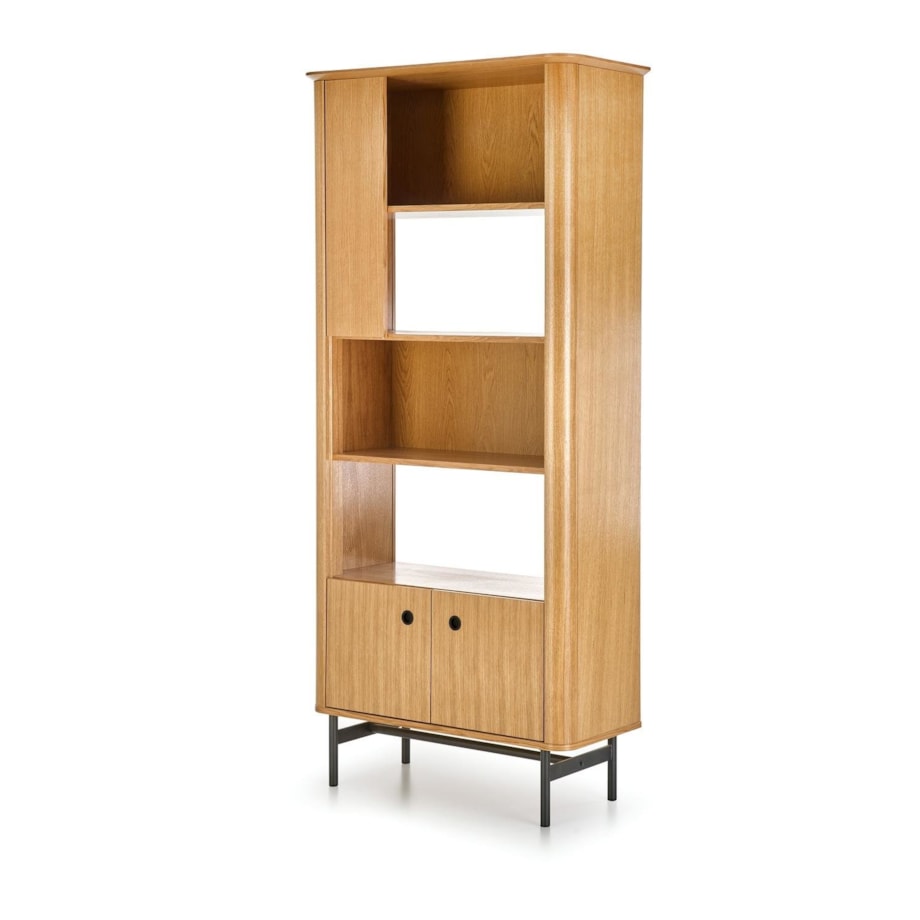 REGAŁ Zefir WĄSKI 97x37x196 cm dąb/czarny MDF W OKLEINIE