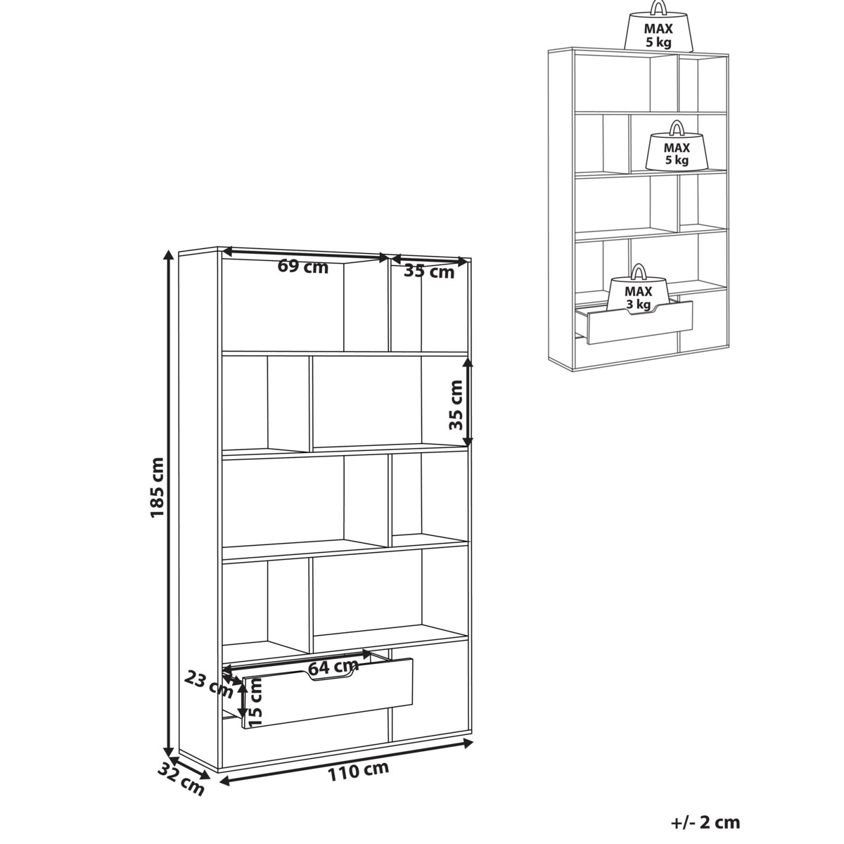 Regał WADENA Jasne drewno