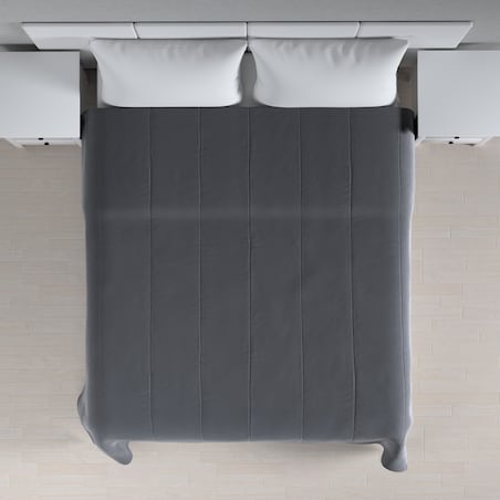 Narzuta pikowana w pasy Velvet 130x210 grafitowy szary