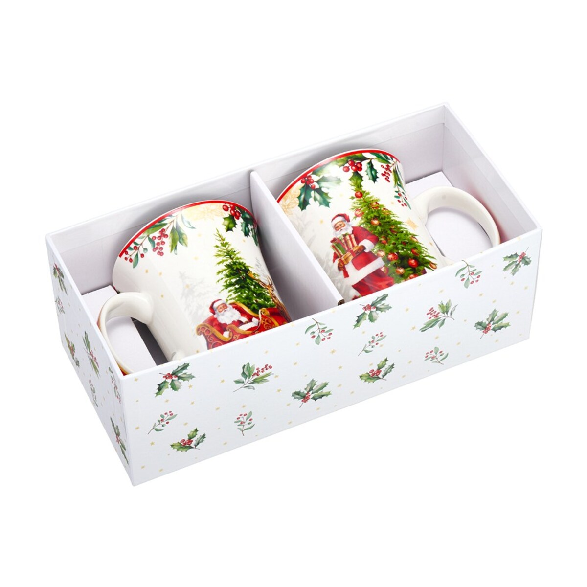 VILLA ITALIA Kubki świąteczne zestaw 2 sztuki porcelanowe FROZEN NOEL