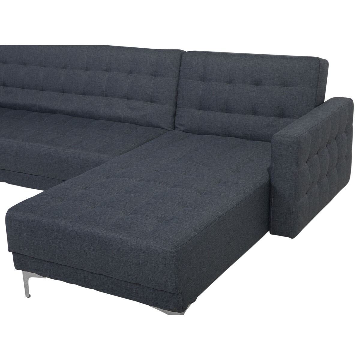 Narożnik rozkładany 4-osobowy z otomaną lewostronny ciemnoszary ABERDEEN