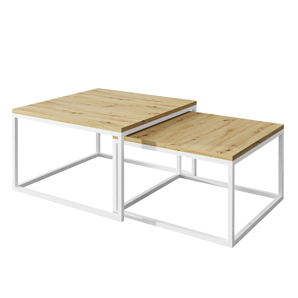 Stolik kawowy ława YOSHI 2w1 biały dąb artisan 36/42 cm