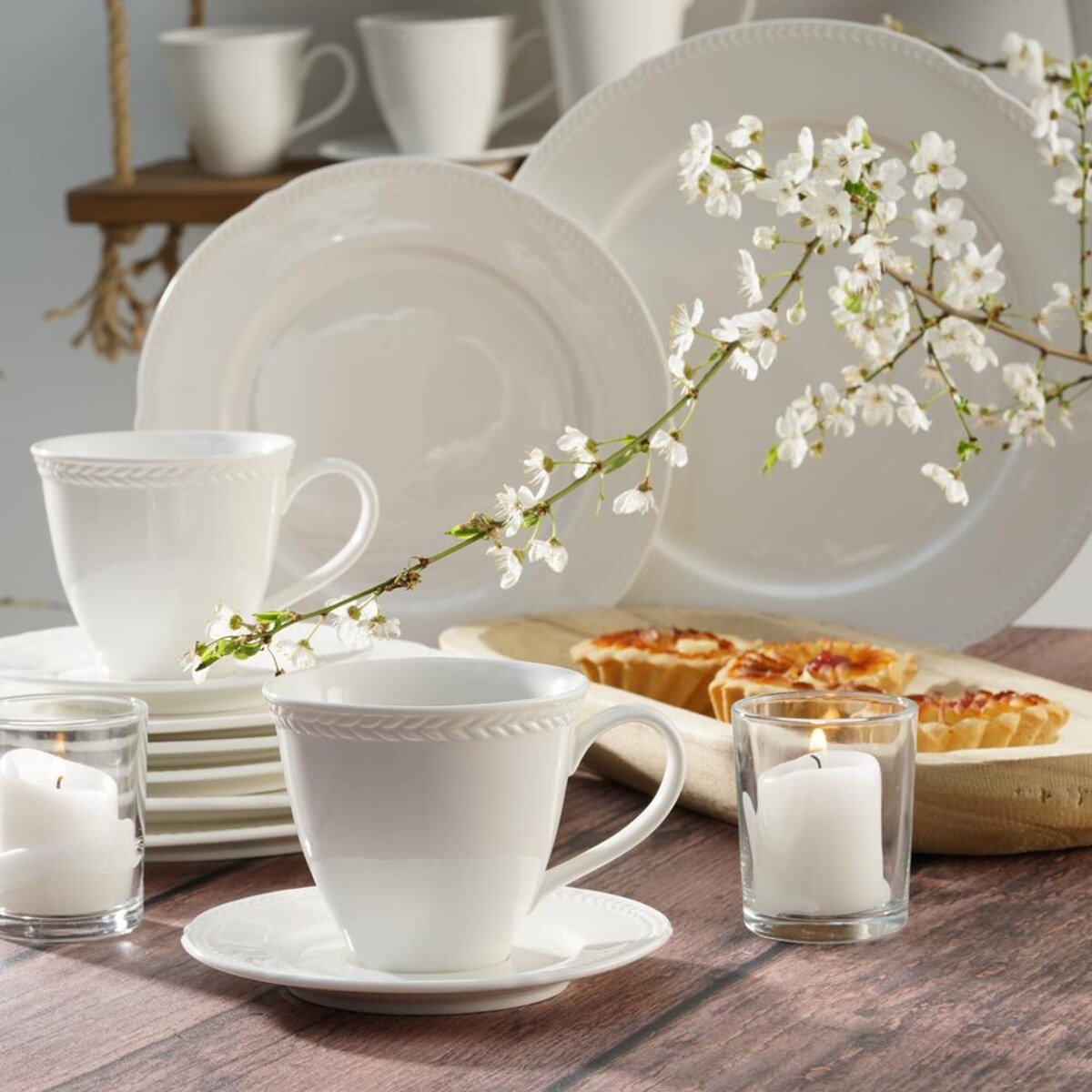 VILLA ITALIA Komplet filiżanek porcelanowych 230 ml 6 sztuk LOZANO