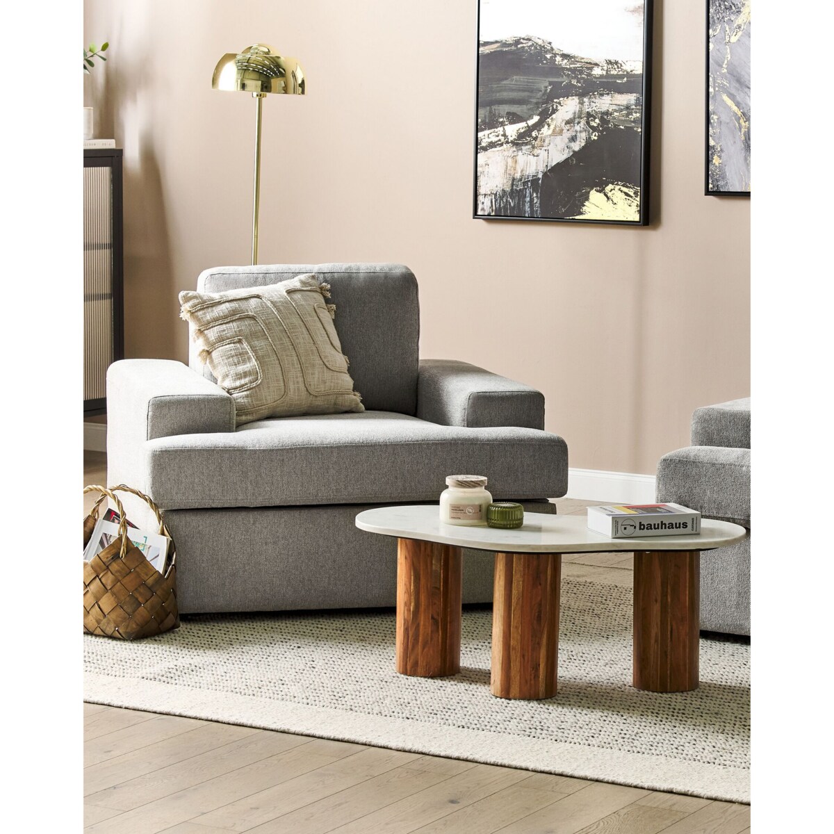 Zestaw 2 foteli tapicerowanych jasnoszary ALLA