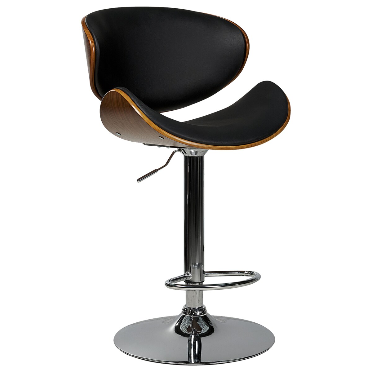 Zestaw 2 krzeseł barowych ROTTERDAM Ekoskóra Obrotowy Czarny