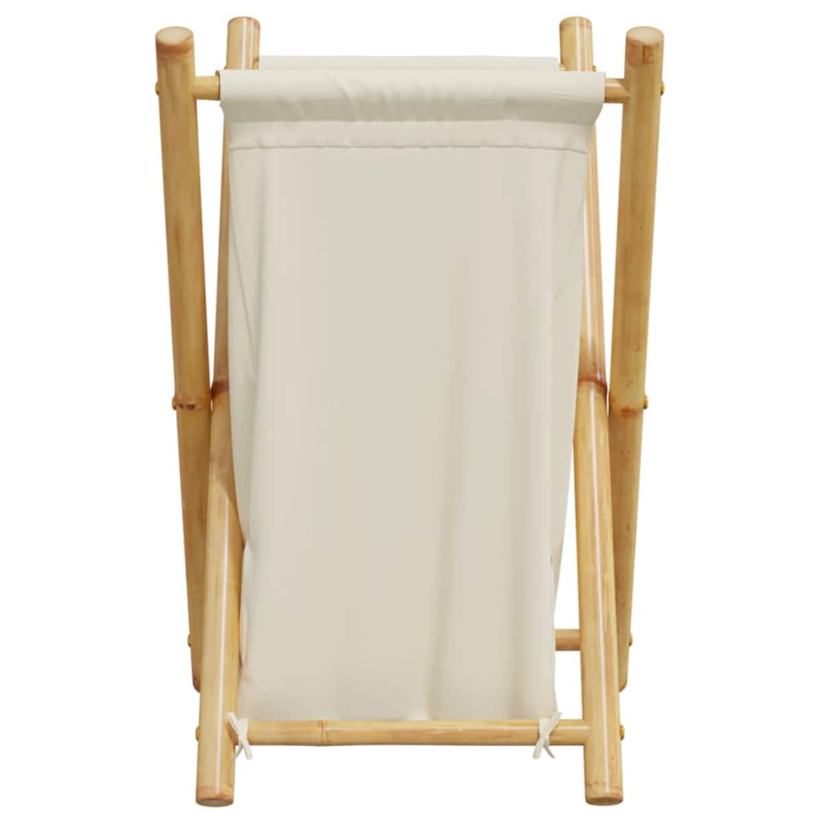 vidaXL Kosz na pranie, kremowy, 41,5x36x63,5 cm, bambusowy