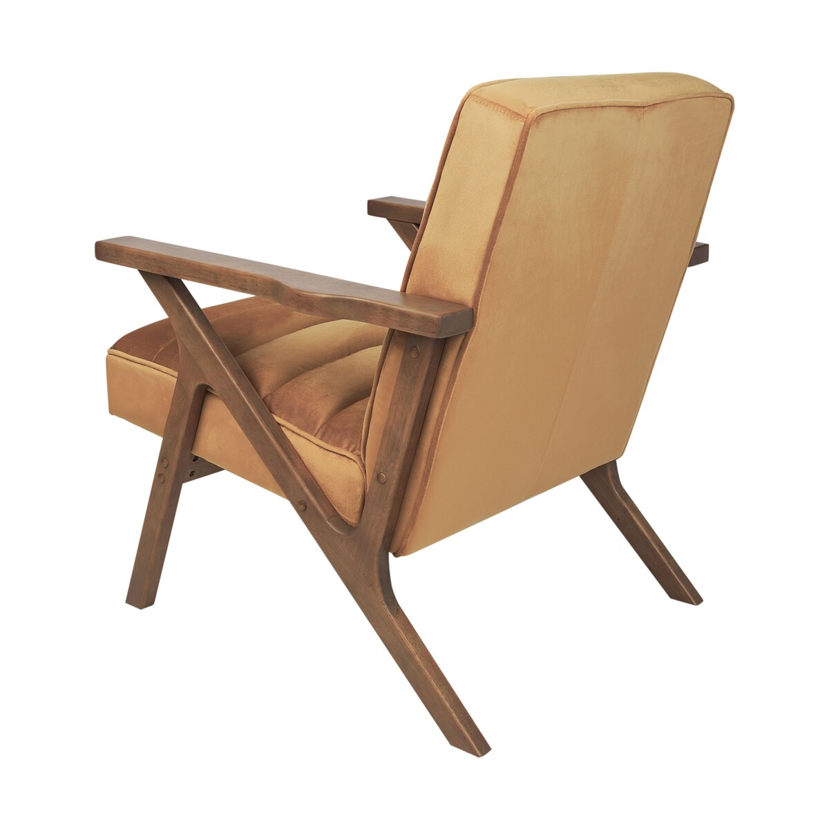 Welur Fotel Brązowy KISA