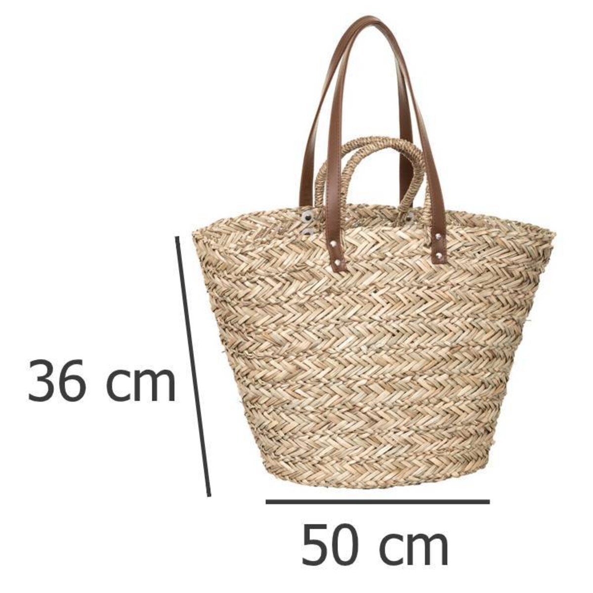 Torba damska na zakupy z uchwytami, SHOPPING, trawa morska