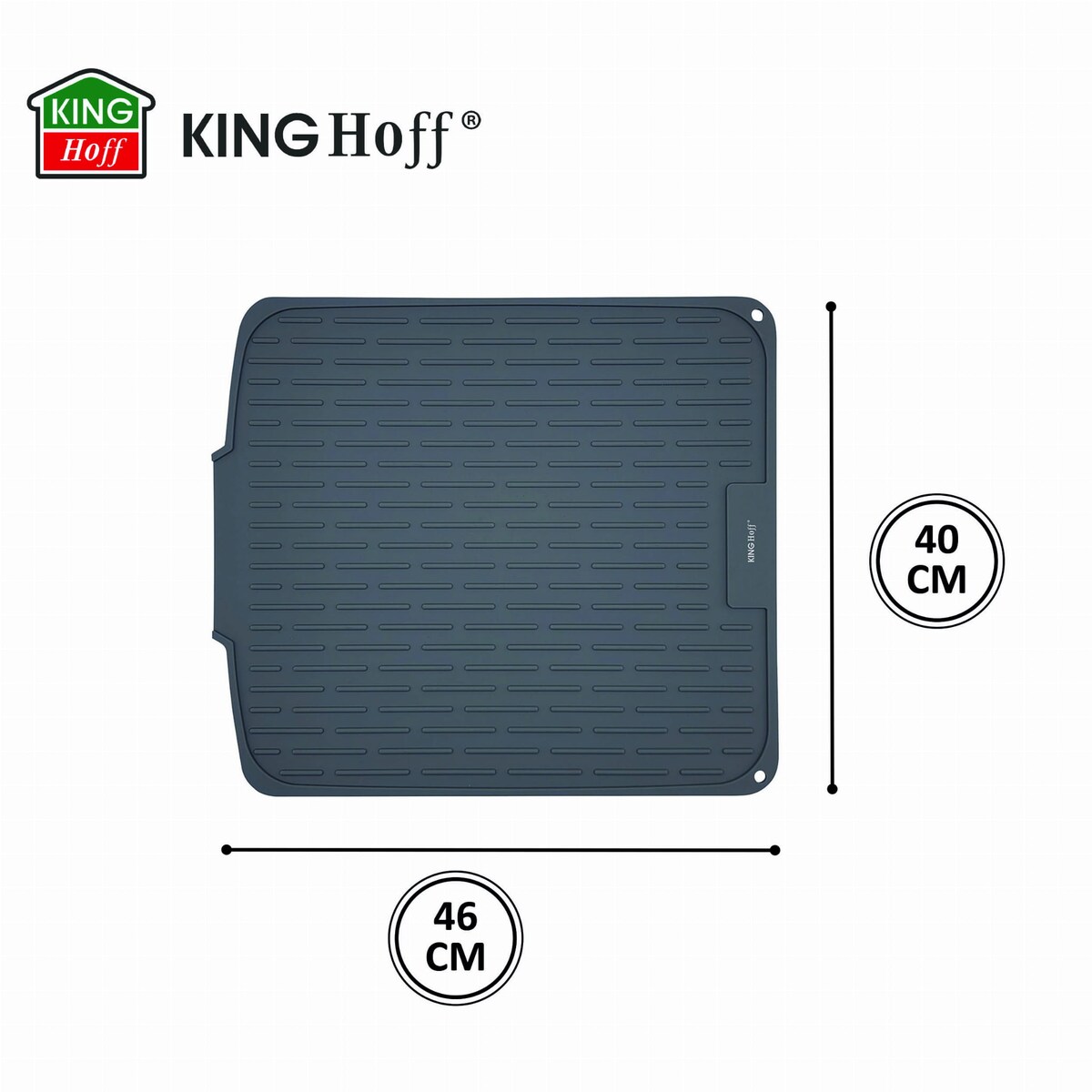 Mata do suszenia naczyń silikonowa 46x40cm szara KINGHOFF