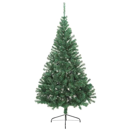 vidaXL Sztuczna choinka ze stojakiem, połówka, zielona, 210 cm, PVC