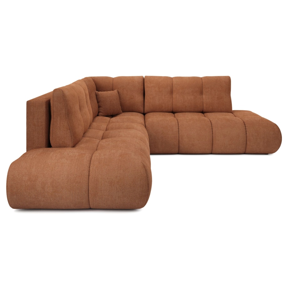 Narożnik pikowany, rozkładany z funkcją spania SOHI, Flow 09 - ceglany