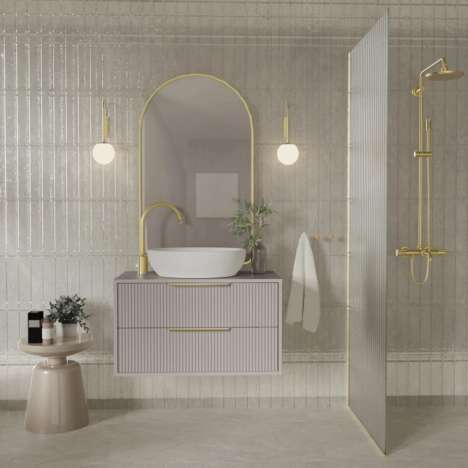 Komoda szafka łazienkowa ryflowana kaszmir Avola