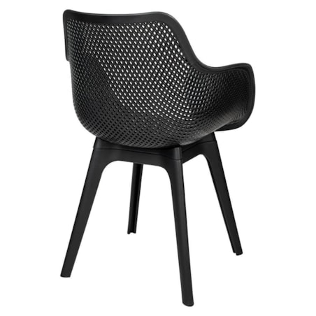 Ażurowe krzesło LANDI KH010100225 przed dom czarne