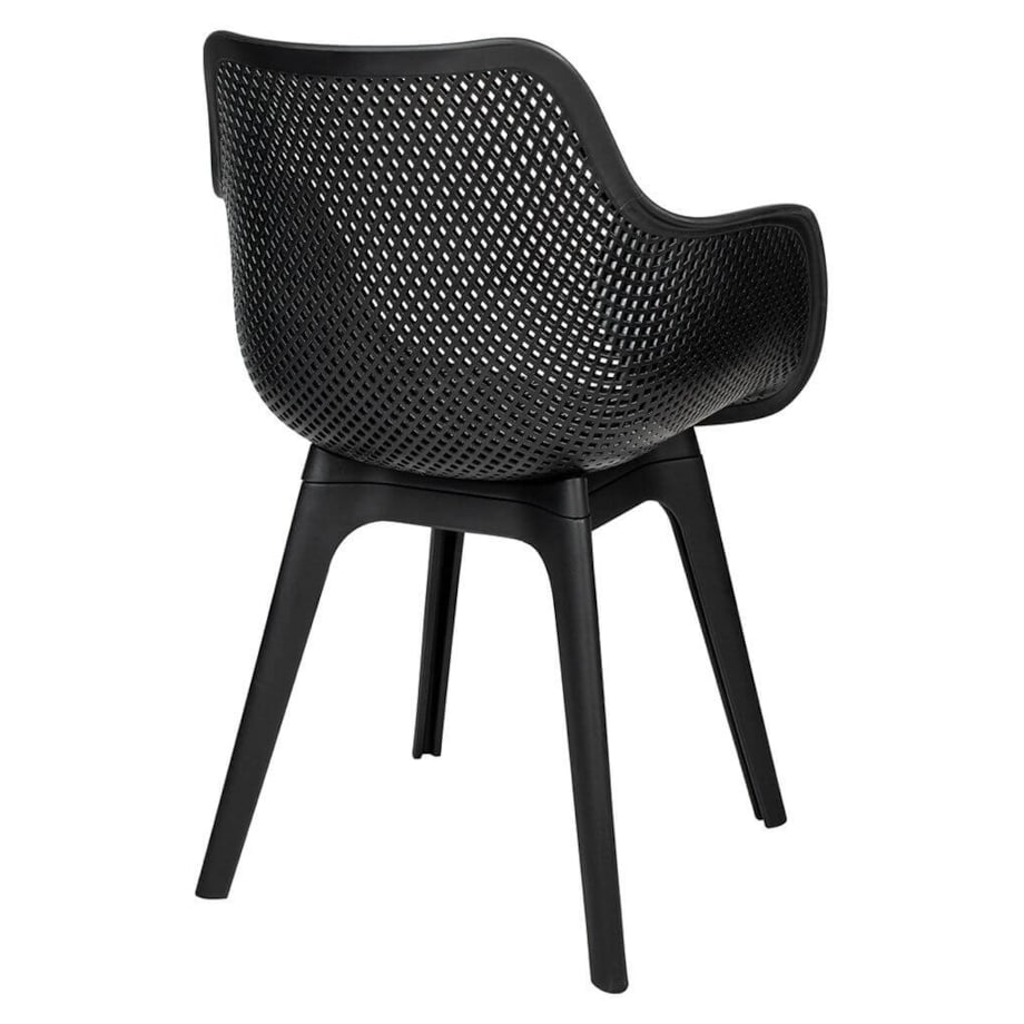 Ażurowe krzesło LANDI KH010100225 przed dom czarne