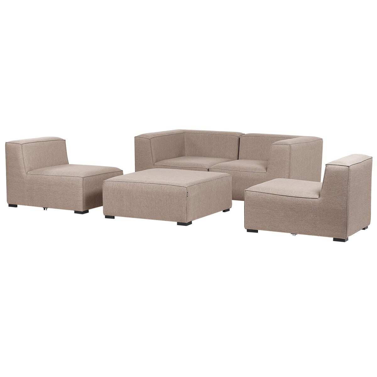 Sofa ogrodowa z otomaną dla 4 osób AREZZO Modułowy Beżowy