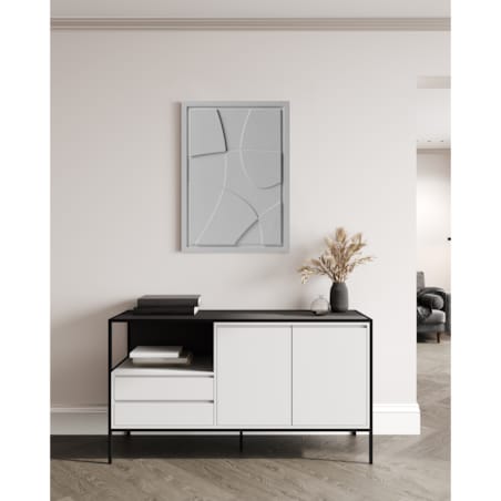 Obraz 3D 35x50cm Abstract I – Dekoracja Ścienna z Tynku Naturalnego, Milky Grey Minimalistyczny Relief