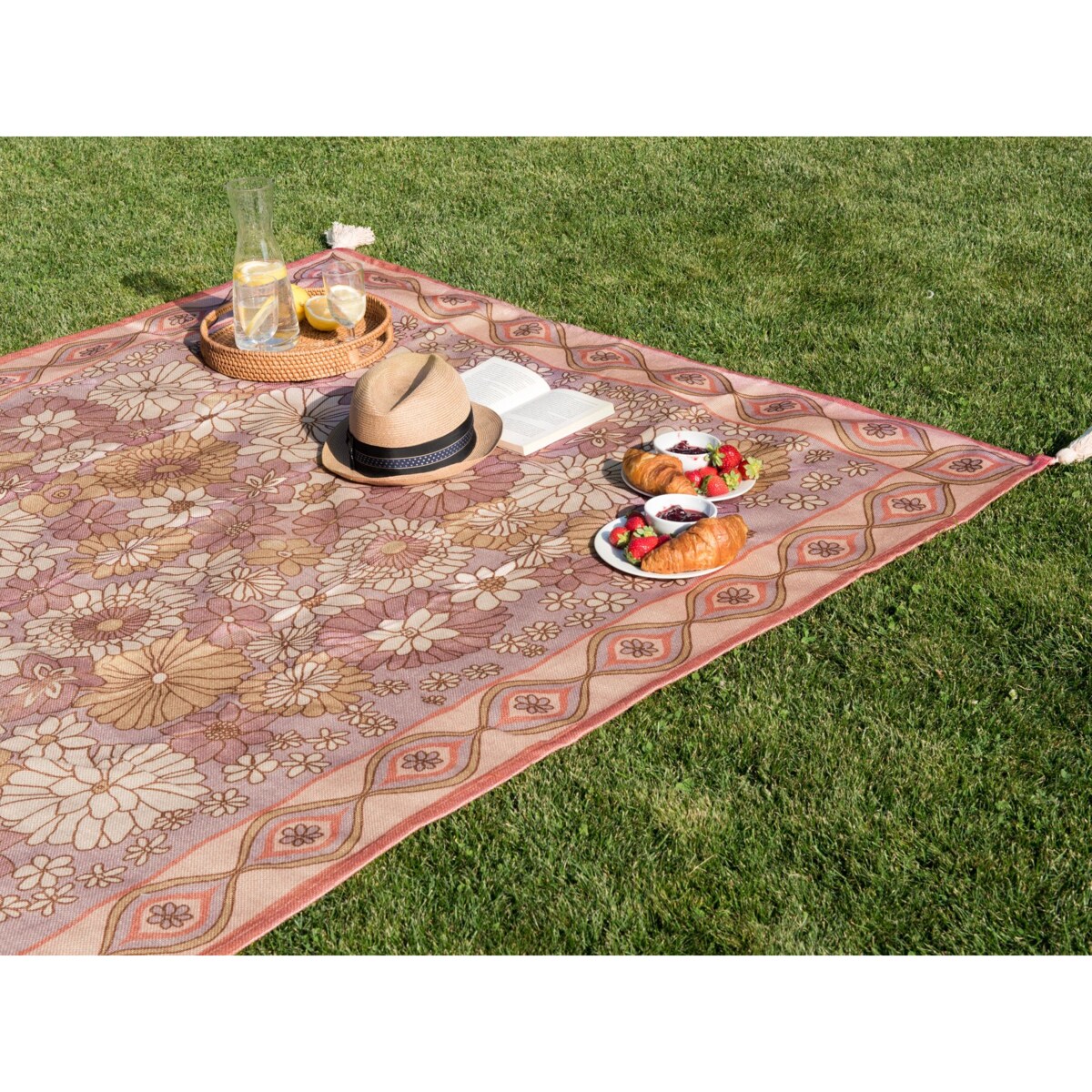 Koc piknikowy LASHARI 150 x 200 cm Brzoskwiniowy